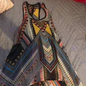 Colorful Aztec print pullover dress